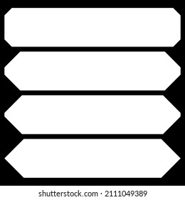 Simple geometric button, banner, plaque shape, design element vector. Empty, blank rectangle tag, label