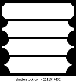 Simple geometric button, banner, plaque shape, design element vector. Empty, blank rectangle tag, label