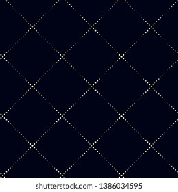 Simple geometric check motif minimal flat background. Square fishnet print block for apparel textile, menswear, dress fabric, silk scarf, fashion garment, swimwear. Indigo all over dot line design.