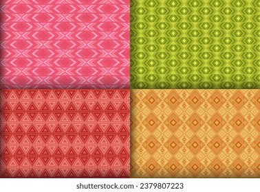 Simple geometric chevron seamless pattern collection. Indian tracery ethnic patterns. Chevron zigzag geometric vector endless ornament bundle. Monochrome background swatches.