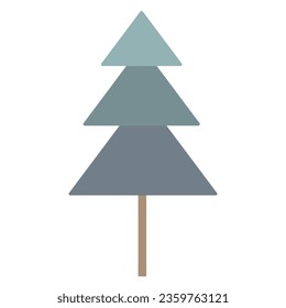Simple geometric Christmas tree, winter holidays design element, vector