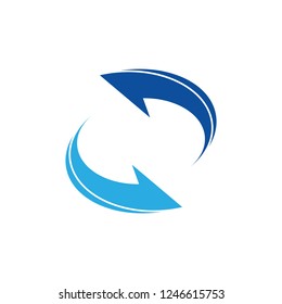 simple geometric circle arrows logo vector 