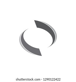 simple geometric circle curves logo vector