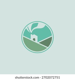 einfache geometrische Kreis-Logo der Landschaftsgestaltung oder Naturhaus