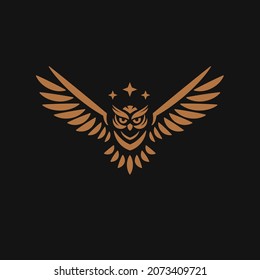 simple geometric color of owl logo vector concept