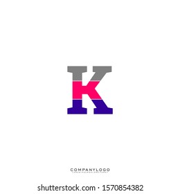 simple geometric colorful business K logotype creative design concept.