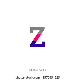 simple geometric colorful business Z logotype creative design concept.