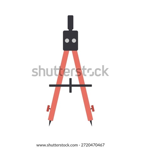 Simple geometric compass icon for school and home study concepts isolated on white background