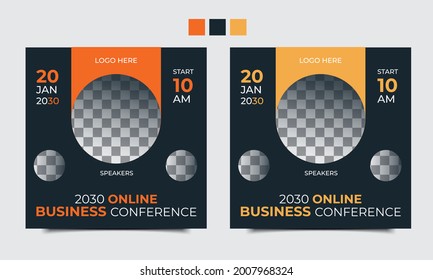 Simple Geometric conference or poster business meeting design banner.Layout for placement of photos