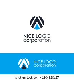 Simple Geometric Corporate Logo Design. Modern bridge connection logo template