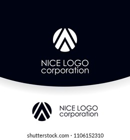 Simple Geometric Corporate Logo Design. Modern bridge connection logo template