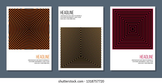 simple geometric cover design templates, black square background