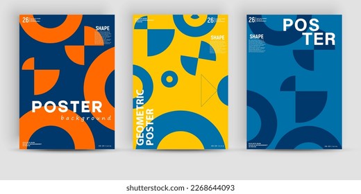 Simple geometric covers set. Minimalist vector templates. Useful for poster art, front page design, decorative prints.