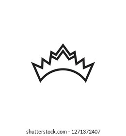 simple geometric crown line art logo vector