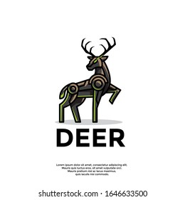 simple geometric deer logo, modern icon vector design
