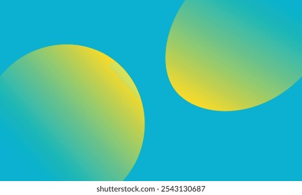 Simple geometric design with asymmetrical circles in light blue and yellow and a bold light blue background