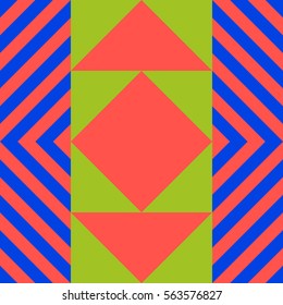 Simple Geometric Design Background In Scandinavian Style Bright Colorful Poster