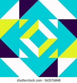 Simple Geometric Design Background In Scandinavian Style Bright Colorful Poster