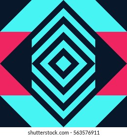 Simple Geometric Design Background In Scandinavian Style Bright Colorful Poster