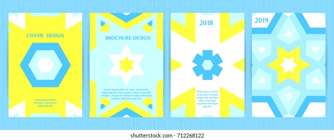 Simple geometric design cards. Vector backgrounds for restaurant menu, flyer, business card, brochure, cover, banner, etc.