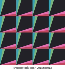 Simple geometric design. Colorful and interesting. Seamless repeatable vector pattern.