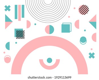 Elementos de diseño geométrico simple. Gráficos retro divertidos, diseños de tendencia de los años 90 y elementos de ilustración geométrica vintage.