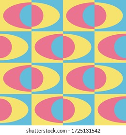 Simple geometric design. Elliptical contrast seamless pattern for textile, wallpaper, wrapping paper, prints, surface design, web background or another accent etc.