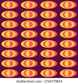 Simple geometric design. Elliptical contrast seamless pattern for textile, wallpaper, wrapping paper, prints, surface design, web background or another accent etc.