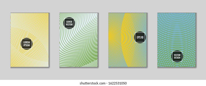 Simple geometric design title page background. Cool texture journal header page set. First page minimal vector for college notebook, dairy or notepad.