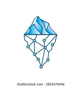 simple geometric digital tech iceberg vector icon