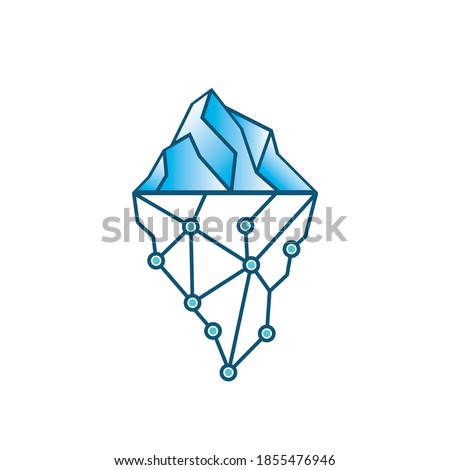 simple geometric digital tech iceberg vector icon