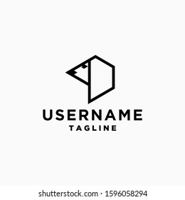simple geometric dog logo design inspiration . hexagon dog logo design inspiration . sharp dog logo design . arrow dog design 