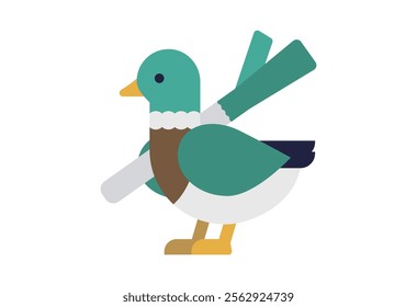 Simple geometric duck illustration | duck leek bird design ( Vector material )