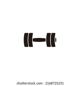 simple geometric dumbbell symbol icon vector