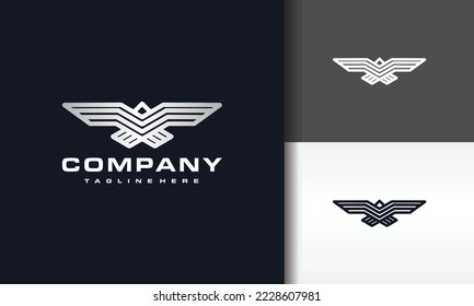 simple geometric eagle line logo	