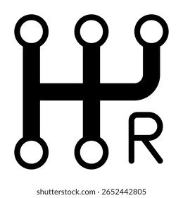 Simple geometric electric vehicle gear shift icon For web, app, infographic, etc
