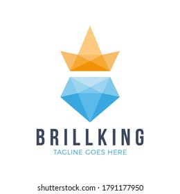 Simple gema de cristal de diamante geométrico y elegante y vector de diseño de logotipo de la corona. plantilla de marca universal premium. industria de la belleza.