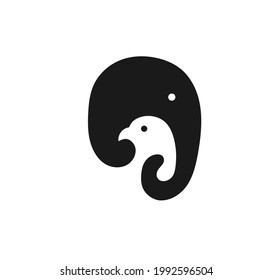 diseño simple geométrico de los logotipos para elefantes y aves