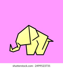 Simple Geometric Elephant Logo Design