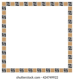 Simple geometric ethnic frame - variation 3. Could be used as decoration element for design. Vector EPS10