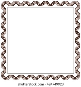 Simple geometric ethnic frame - variation 6. Could be used as decoration element for design. Vector EPS10