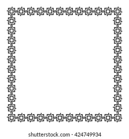 Simple geometric ethnic frame - variation 5. Could be used as decoration element for design. Vector EPS10