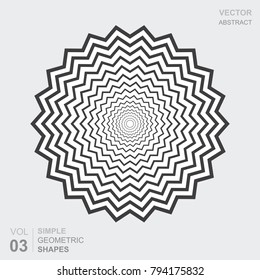 Simple geometric figure of a beautiful shape in black and white. Minimalistic abstract forms for logo design, icons. Vector illustration