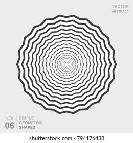 Simple geometric figure of a beautiful shape in black and white. Minimalistic abstract forms for logo design, icons. Vector illustration