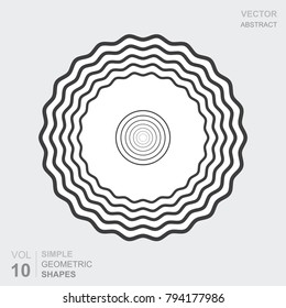 Simple geometric figure of a beautiful shape in black and white. Minimalistic abstract forms for logo design, icons. Vector illustration