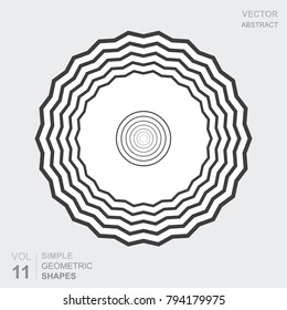 Simple geometric figure of a beautiful shape in black and white. Minimalistic abstract forms for logo design, icons. Vector illustration