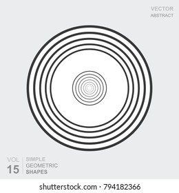 Simple geometric figure of a beautiful shape in black and white. Minimalistic abstract forms for logo design, icons. Vector illustration