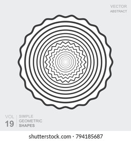 Simple geometric figure of a beautiful shape in black and white. Minimalistic abstract forms for logo design, icons. Vector illustration