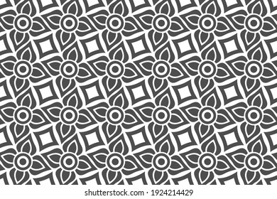 Simple geometric floral seamless pattern.