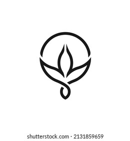 Diseño de logotipo de Lotus Vector de Flor Geométrica Simple